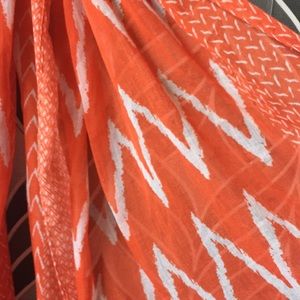 Orange & white lightweight Summer/ Spring scarf